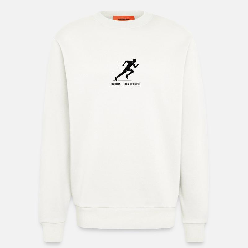 Discipline Focus Progress Runner - Sweatshirt - made by SPREAD - OFF WHITE