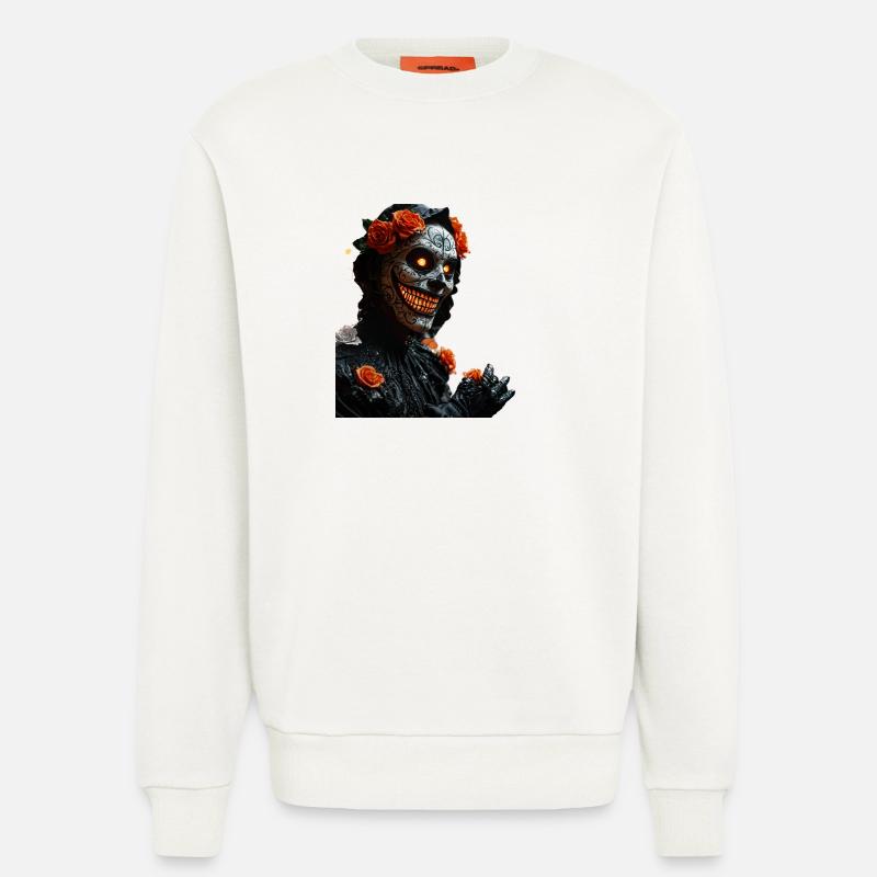 Halloween-Menion mit funkelnden Lichtern - Sweatshirt - made by SPREAD - OFF WHITE