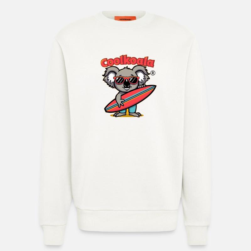 Koala Surfer mit Sonnenbrille - Sweatshirt - made by SPREAD  - OFF WHITE