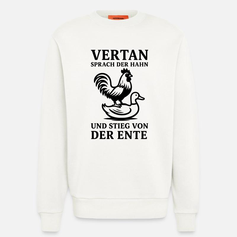 vertan sprach der hahn - Sweatshirt - made by SPREAD  - OFF WHITE