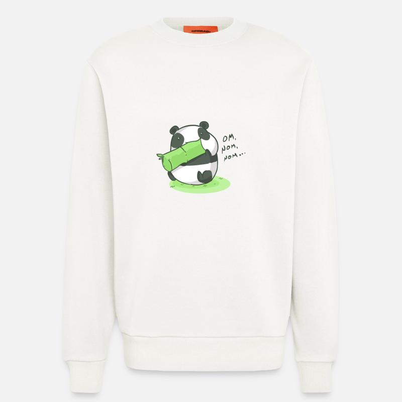Mampfender Panda Om Nom Nom Geschenkidee - Sweatshirt - made by SPREAD  - OFF WHITE