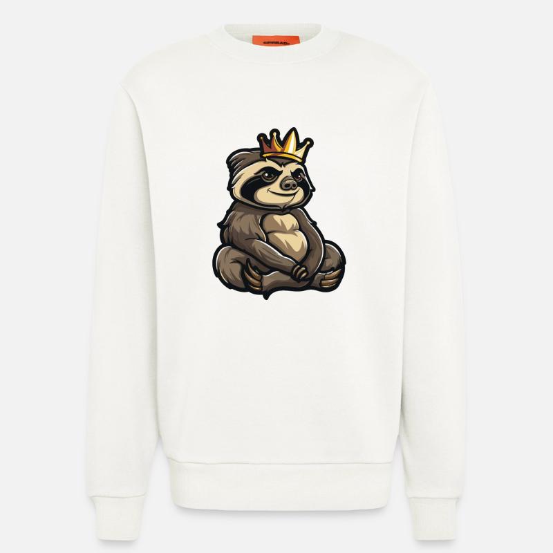 Faultier Comic Krone - Sweatshirt - made by SPREAD  - OFF WHITE