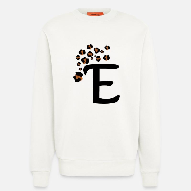 Letter e leopard patterns - Sweatshirt - made by SPREAD  - OFF WHITE