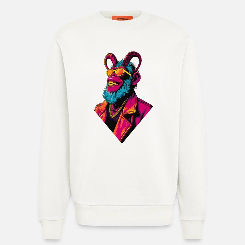 Devil Monkey - Sweatshirt - made by SPREAD  - OFF WHITE