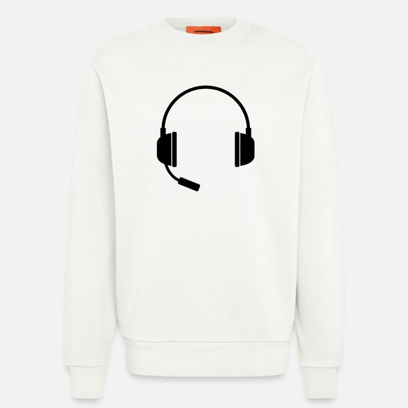 Headset mit Mikrofon - Sweatshirt - made by SPREAD - OFF WHITE
