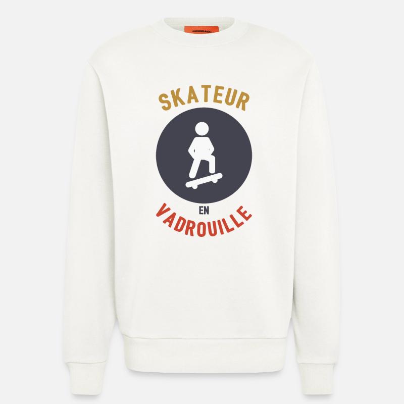 Skateboarder im Mopp - Sweatshirt - made by SPREAD  - OFF WHITE