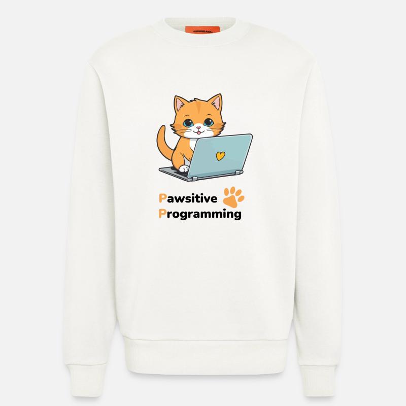 Pawsitive programming - Sweatshirt - made by SPREAD  - OFF WHITE