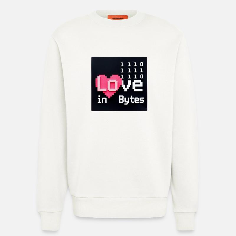 Liebe in Bytes Pixel Art - Sweatshirt - made by SPREAD  - OFF WHITE
