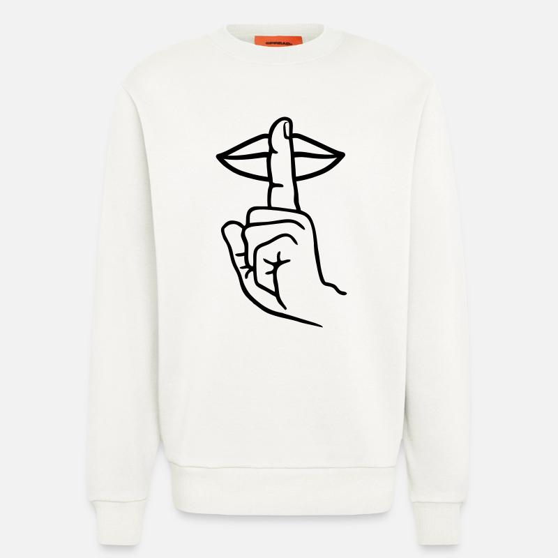 Hand mit Fingerstille, Handgeste - Sweatshirt - made by SPREAD  - OFF WHITE