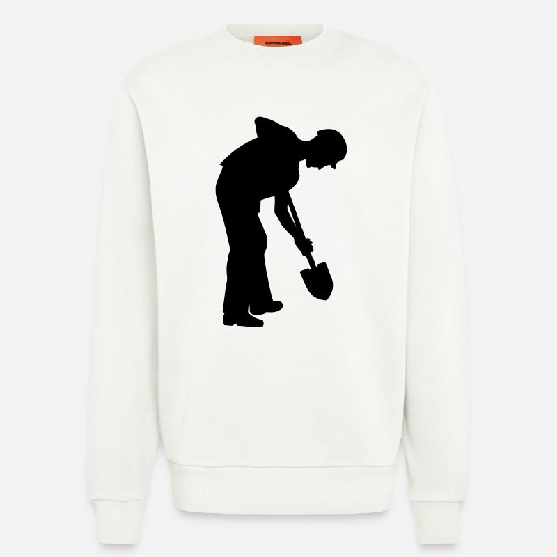 Fleißiger Bodenarbeiter – Grabteam - Sweatshirt - made by SPREAD - OFF WHITE