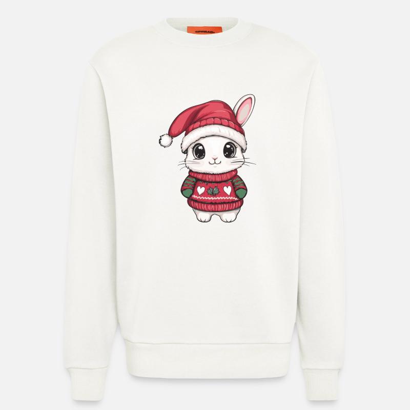 Hase Weihnachten Comic - Sweatshirt - made by SPREAD  - OFF WHITE