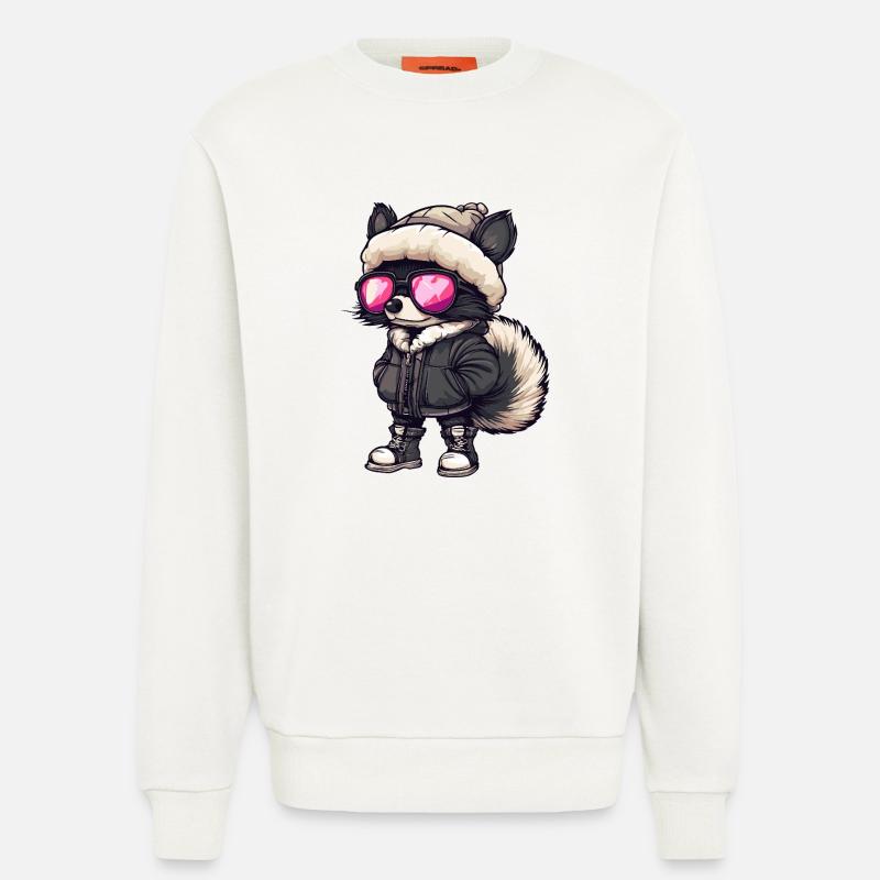 Stinktier Cool Comic - Sweatshirt - made by SPREAD  - OFF WHITE