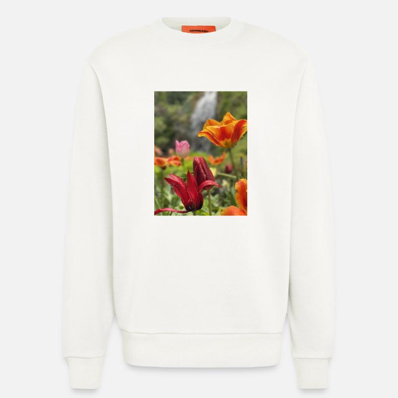Tulpen bunt - Sweatshirt - made by SPREAD  - OFF WHITE