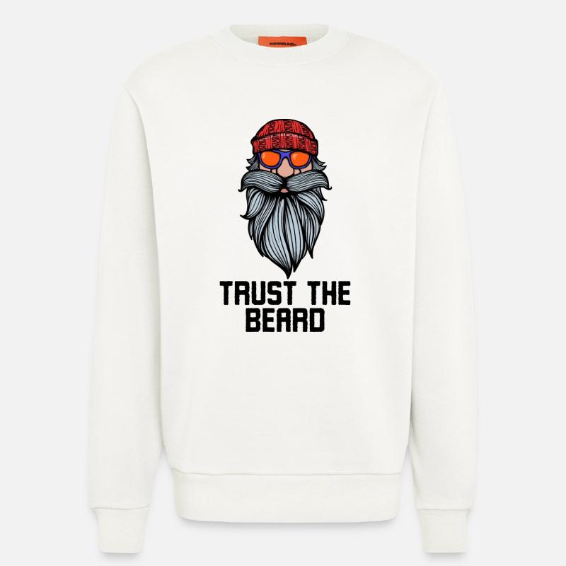 Gesichtsbehaarung Bart Statement Bärtig Vollbart - Sweatshirt - made by SPREAD  - OFF WHITE