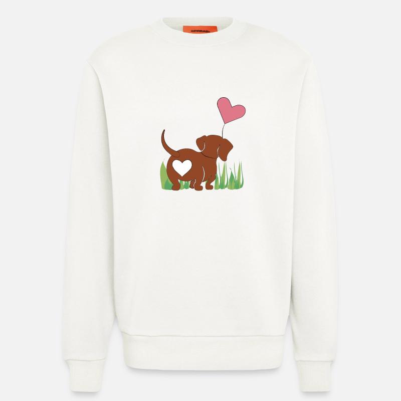 Dackel mit Herz - Geschenk - Geschenkidee - Sweatshirt - made by SPREAD  - OFF WHITE