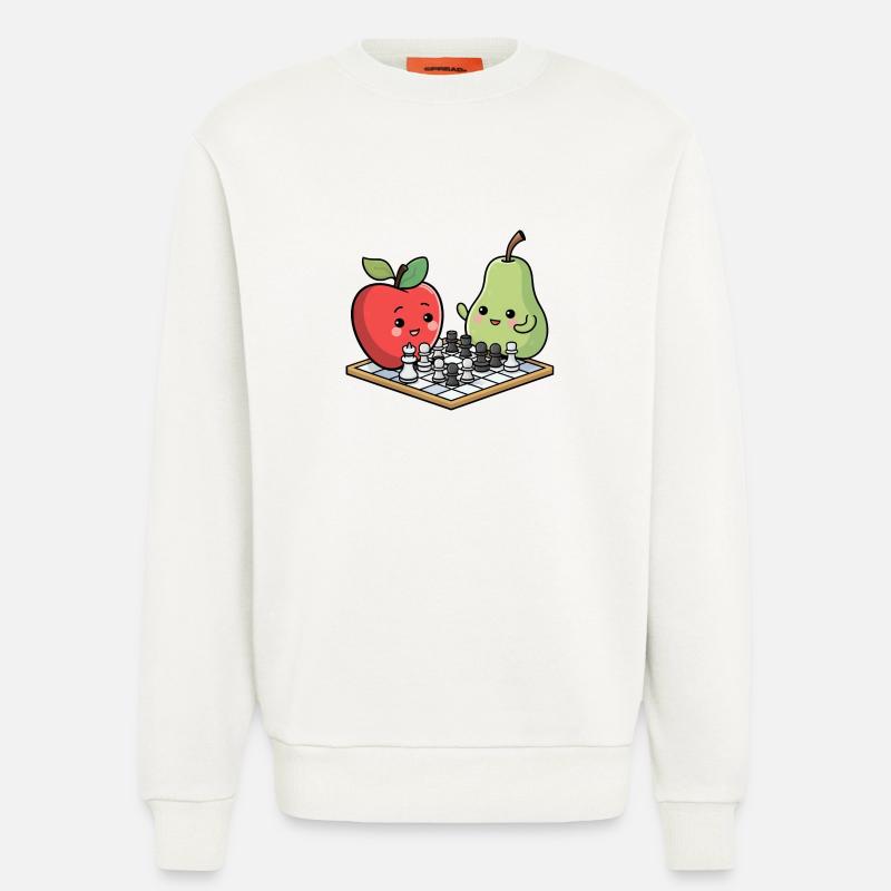 Kawaii Chess Apple Pear Comic - Sweatshirt - made by SPREAD  - OFF WHITE