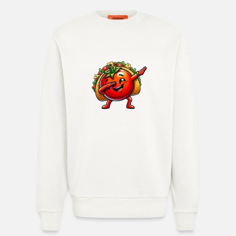 Taco with Tomato Dabbing Comic - Sweatshirt - made by SPREAD - OFF WHITE