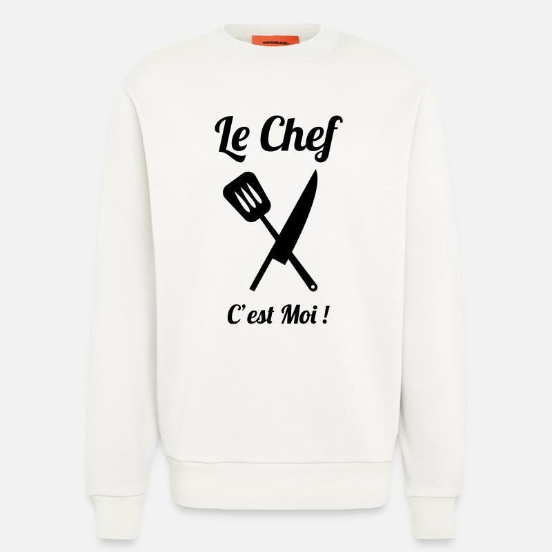 Le chef de cuisine, c’est moi - Sweat bio décontracté fabriqué en UE - OFF WHITE