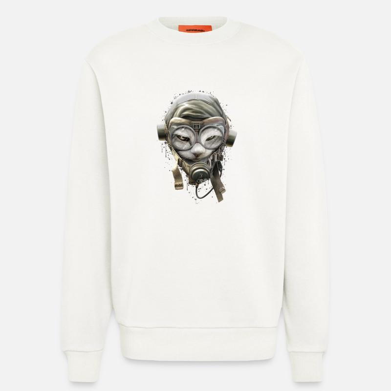PILOTCAT (Spritzer) - Sweatshirt - made by SPREAD  - OFF WHITE