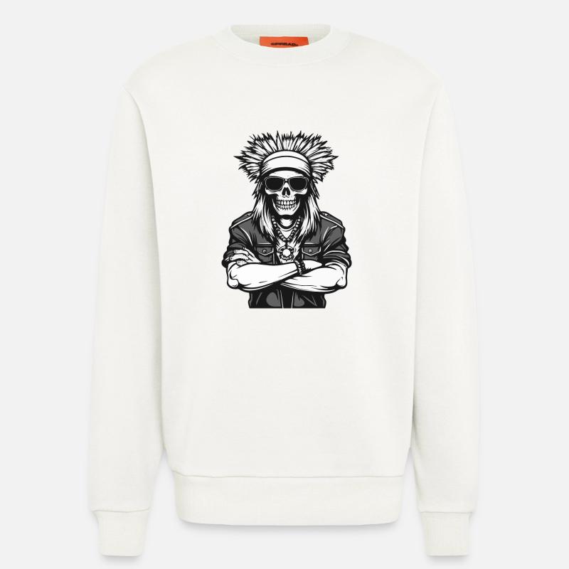 indianer apache skull - Sweatshirt - made by SPREAD  - OFF WHITE