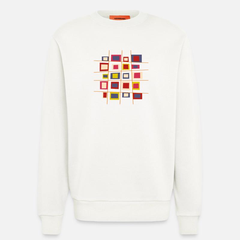 Design patchwork réalisé par Cean - Sweat bio décontracté fabriqué en UE - OFF WHITE