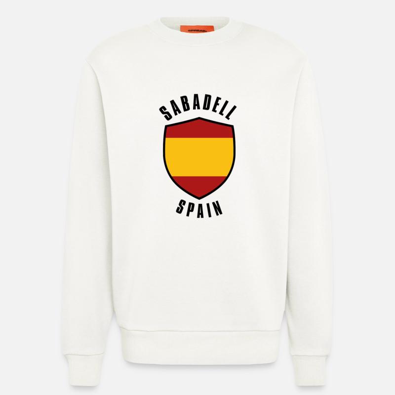 Sabadell Shield Spanien Farben - Sweatshirt - made by SPREAD  - OFF WHITE