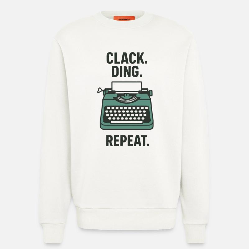 Klack Ding Repeat | Machine à écrire - Sweat bio décontracté fabriqué en UE - OFF WHITE