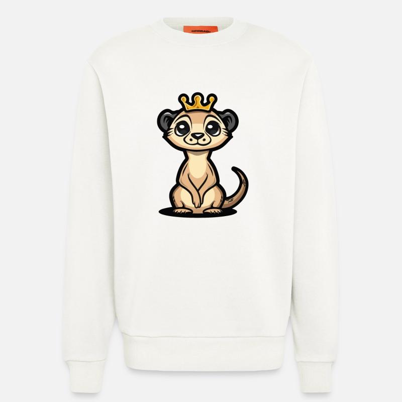 Erdmännchen Comic Krone - Sweatshirt - made by SPREAD - OFF WHITE
