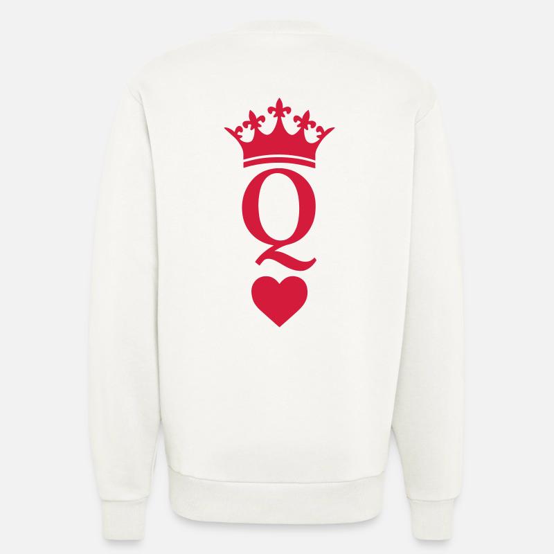 QUEEN CROWN HEART - Sweat bio décontracté fabriqué en UE - OFF WHITE