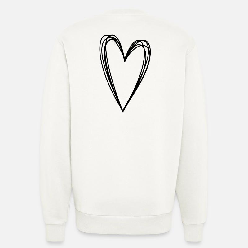 Heart scribble doodle scribble icon love - Sweatshirt - made by SPREAD  - OFF WHITE
