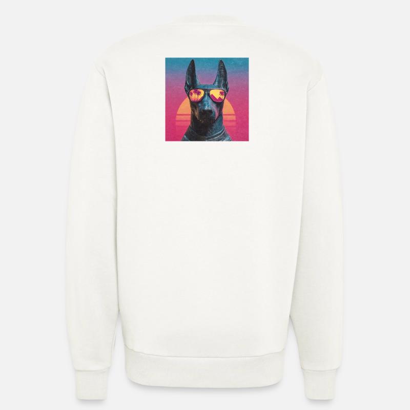 Anubis Synthwave - Dieu en vacances - Sweat bio décontracté fabriqué en UE - OFF WHITE