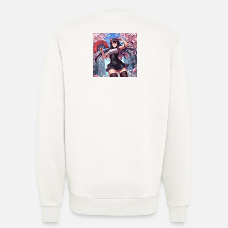 Dämonen Mädchen im Blütenwind - Sweatshirt - made by SPREAD  - OFF WHITE