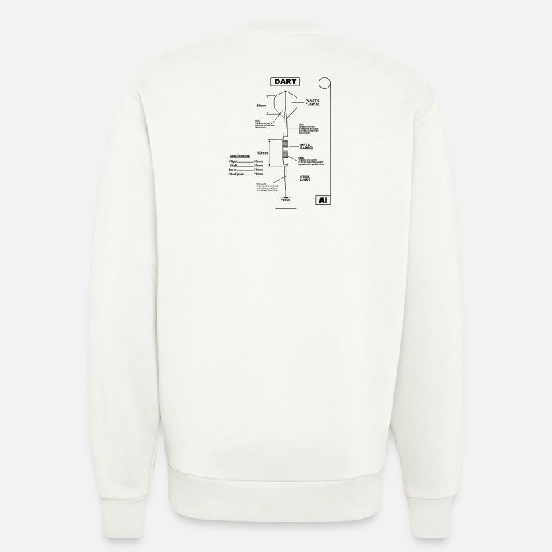 Plan de Fléchettes, Fléchettes - Sweat bio décontracté fabriqué en UE - OFF WHITE