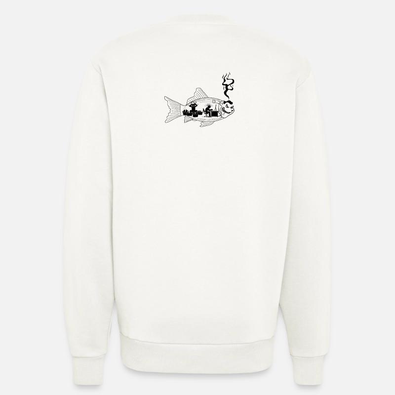 the fish stinks from the head - Sweatshirt - made by SPREAD - OFF WHITE