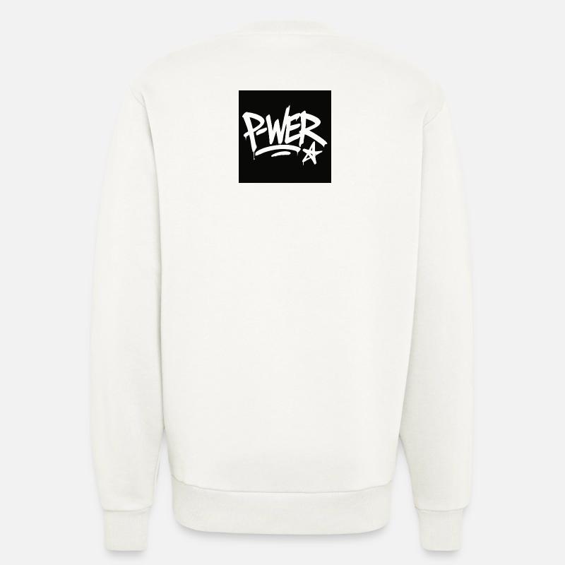 Graffiti Style Power Text Design - Sweat bio décontracté fabriqué en UE - OFF WHITE