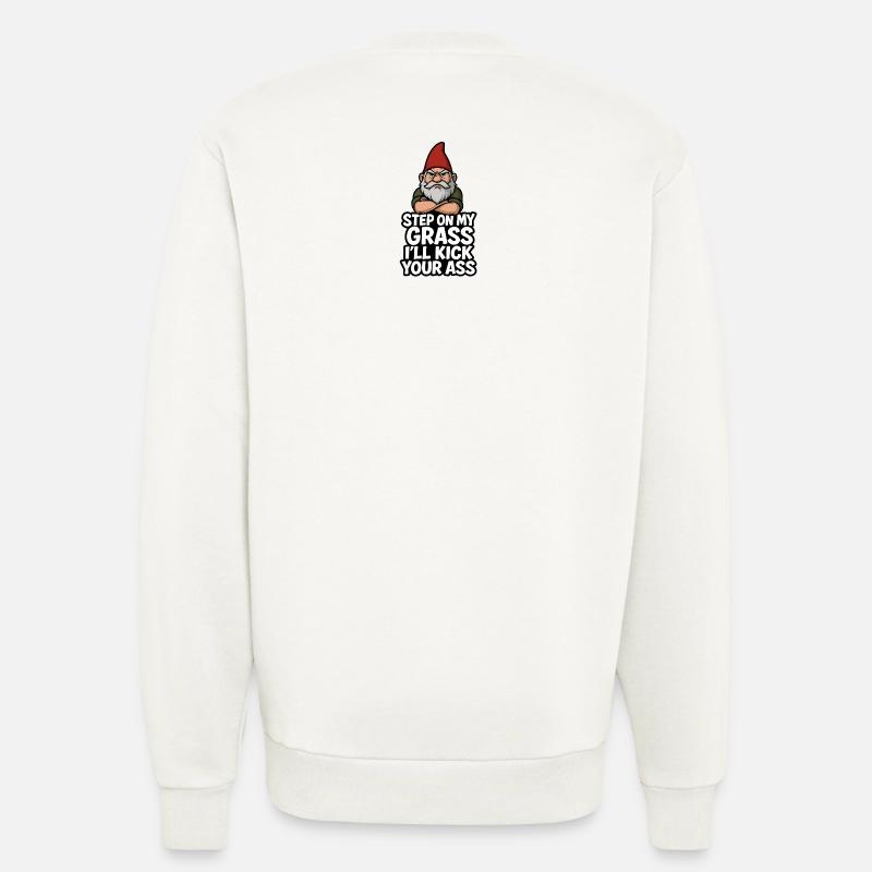 Gnome Saying Step On My Grass - Sweatshirt - made by SPREAD  - OFF WHITE