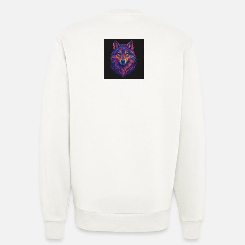 Neon Wolf Kopf Kunst - Sweatshirt - made by SPREAD  - OFF WHITE