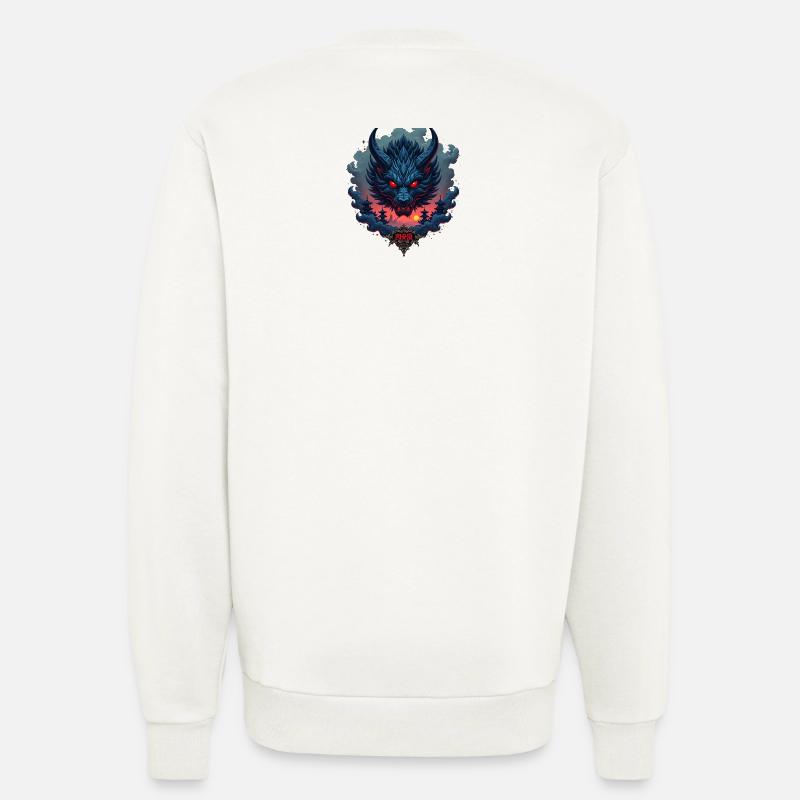 Shadow Oni – Japanischer Dämonenwolf - Sweatshirt - made by SPREAD  - OFF WHITE