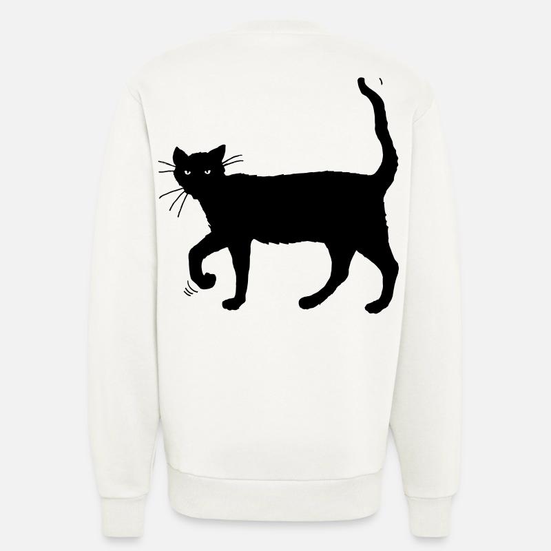 Black cat - Sweatshirt - made by SPREAD - OFF WHITE