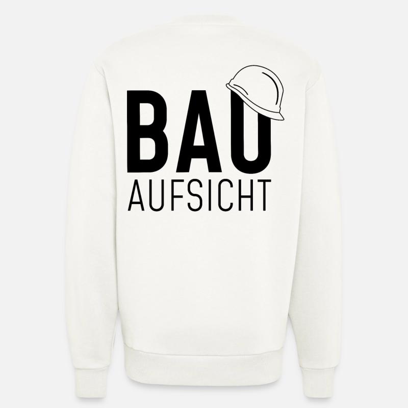 Bauaufsicht mit Helm - Sweatshirt - made by SPREAD  - OFF WHITE