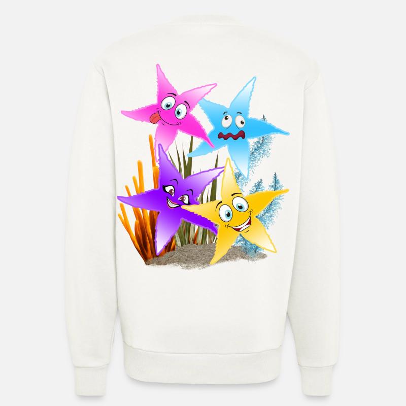 Buntes Seestern-Quartett Unterwasser - Sweatshirt - made by SPREAD  - OFF WHITE
