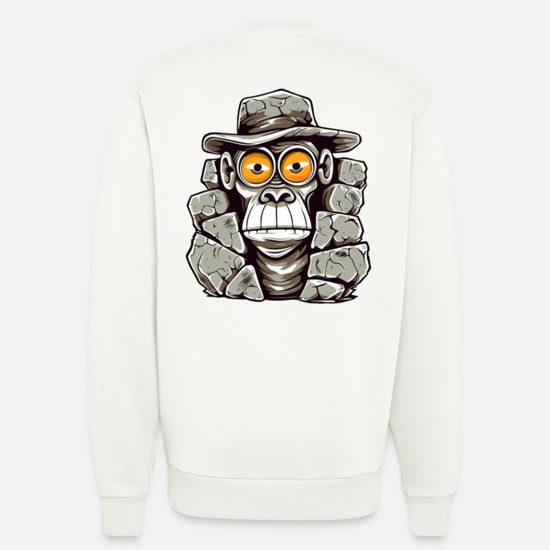 Conception de t-shirt singe de l’âge de pierre - Sweat bio décontracté fabriqué en UE - OFF WHITE