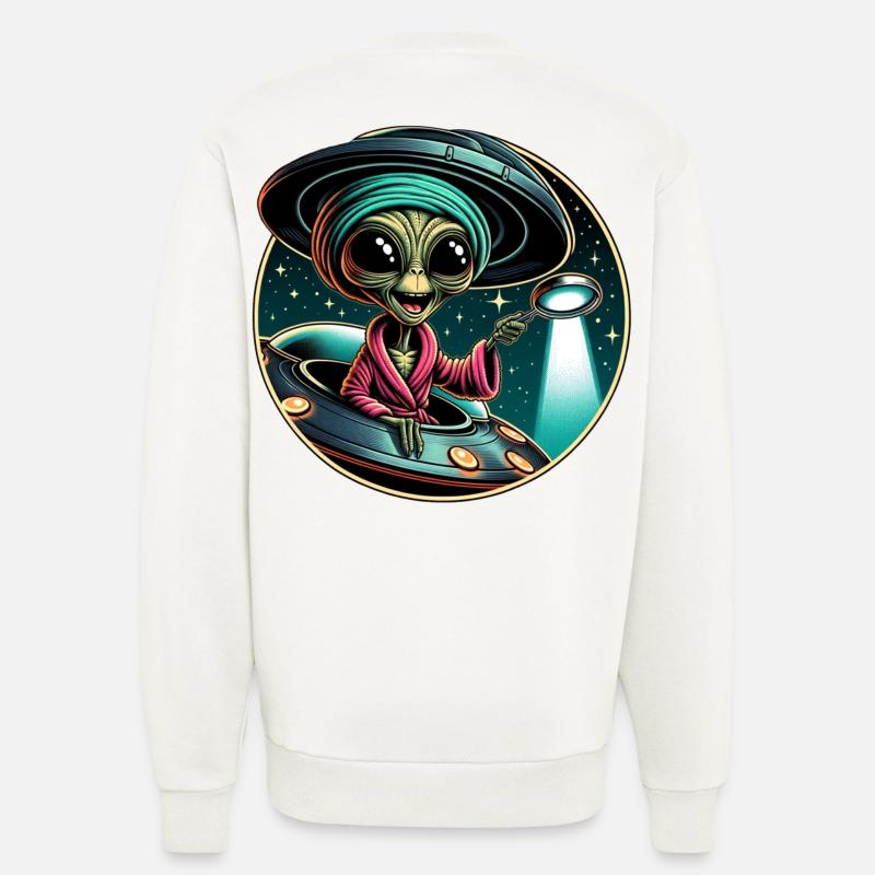 Außerirdischer Detektiv im UFO-Licht - Sweatshirt - made by SPREAD  - OFF WHITE