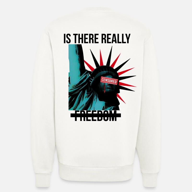 Rebellious Statue with Censorship Elements - Sweatshirt - made by SPREAD  - OFF WHITE