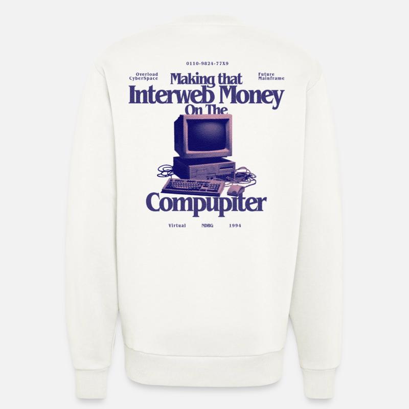 InterwebMoney Conception Informatique - Sweat bio décontracté fabriqué en UE - OFF WHITE