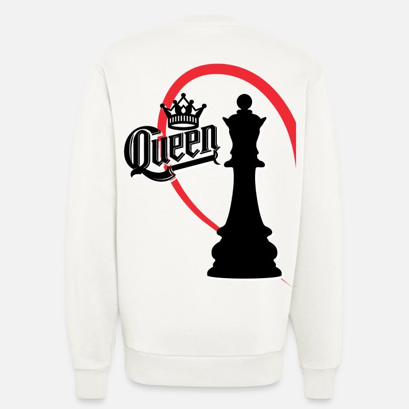 Chess Queen Left Half Heart - Sweatshirt - made by SPREAD  - OFF WHITE