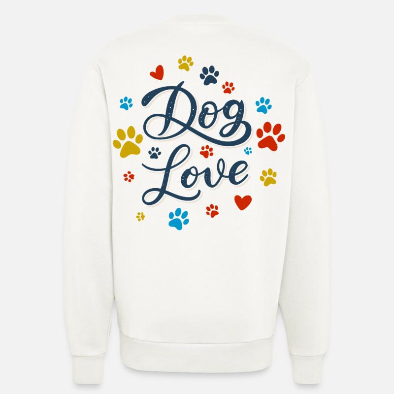 Amour des Chiens Script - Sweat bio décontracté fabriqué en UE - OFF WHITE