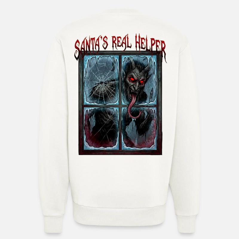 Santas Realer Helfer – Dämonischer Fenstergeist - Sweatshirt - made by SPREAD  - OFF WHITE