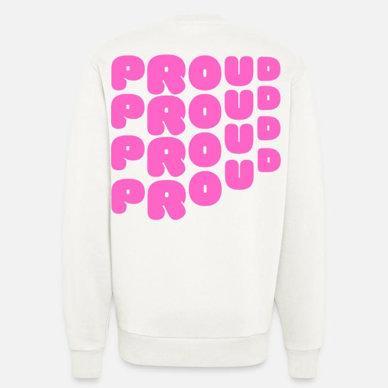 Pride / CSD / LGBTQ+ Design "PROUD" - Sweatshirt - made by SPREAD  - OFF WHITE