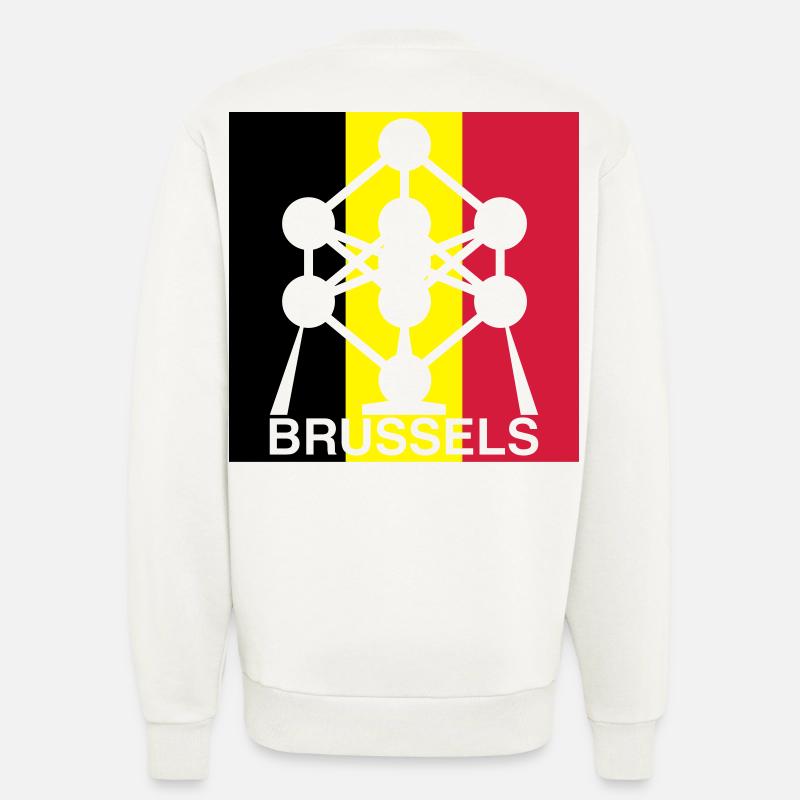 Brussels Atomium – Belgian Flag Square Icon - Sweatshirt - made by SPREAD  - OFF WHITE